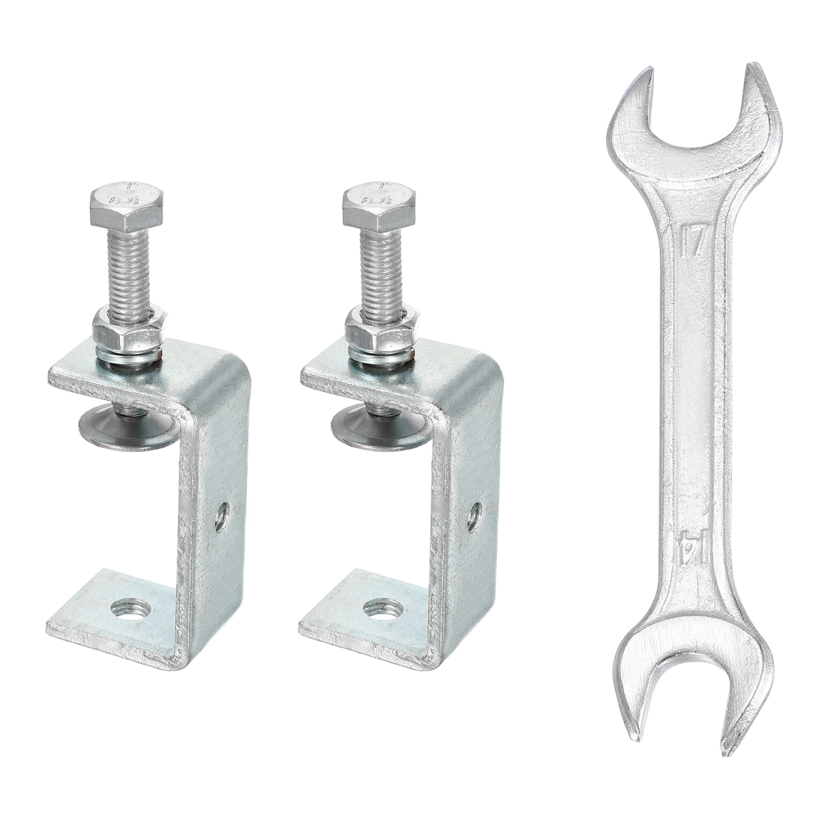 Uxcell 2PCS Carbon Steel C Clamps Mini 2-1/2" (65mm) Wide Jaw Opening Small Galvanized  U Clamp for Woodworking Welding Building Household Mounting