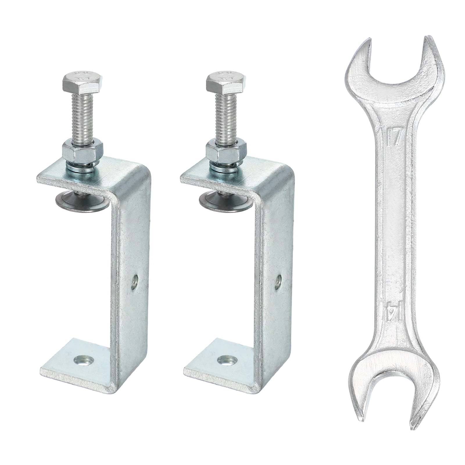 Uxcell 2PCS Carbon Steel C Clamps Mini 3-7/8" (100mm) Wide Jaw Opening Small Galvanized  U Clamp for Woodworking Welding Building Household Mounting