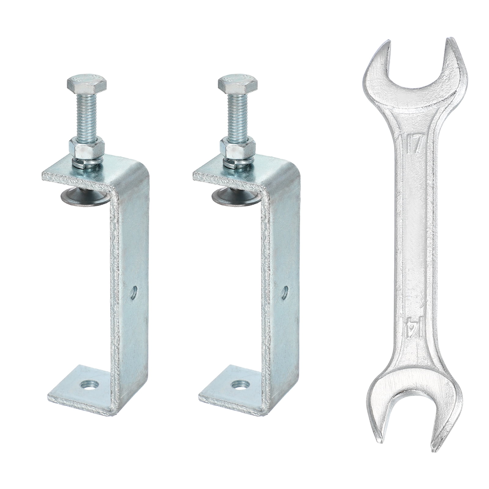 Uxcell 2PCS Carbon Steel C Clamps Mini 4-3/4" (120mm) Wide Jaw Opening Small Galvanized  U Clamp for Woodworking Welding Building Household Mounting