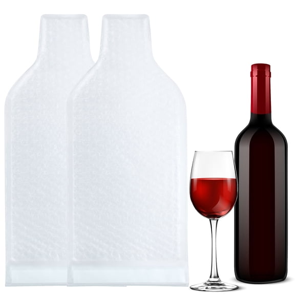 Uxcell 2Pcs Wine Bottle Travel Protector Bags, Frosted Wine Bags for Travel Transport Drop and Spill Resistant Reusable Wine Bottle Protector(White)