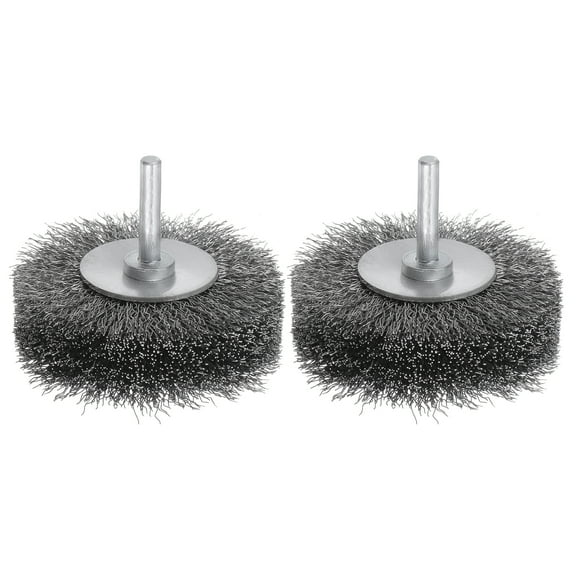 Uxcell 2PCS Wire Wheel Brush for Drill Attachment 3" Carbon Steel Wire for Cleaning Removal Rust Stripping Corrosion