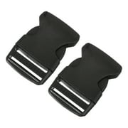 Uxcell 2Pack 1-1/2" Plastic Dual Adjustable Side Release Buckle for Backpack Strap Black