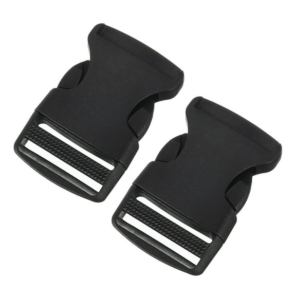 Uxcell 2Pack 1-1/4" Plastic Dual Adjustable Side Release Buckle for Backpack Strap Black