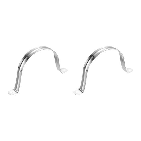 Uxcell 2Pack 100mm Rigid Pipe Straps 2 Hole U-Shaped Bracket Clamps 201 Stainless Steel