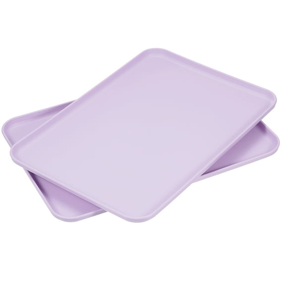Uxcell 2Pack 15"x10.6" Wheat Straw Plates Rectangular Dinner Plates Reusable, Purple