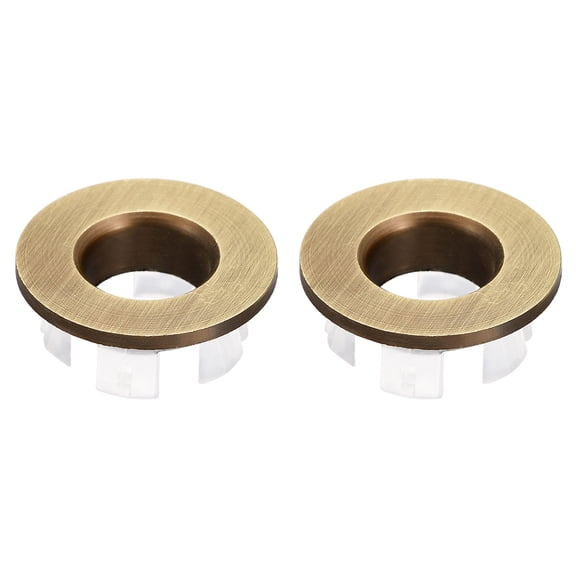 Uxcell 2 Pack 25.3mm Sink Trim Overflow Cover Ring Round Hole Insert in Caps Bronze
