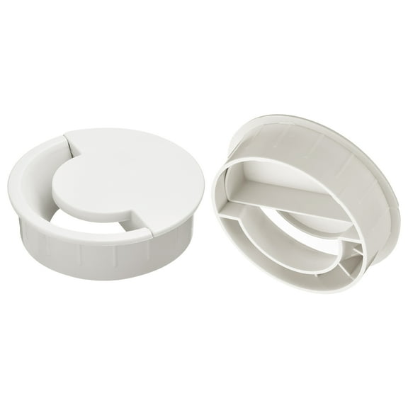 Uxcell 2Pack 3-5/32"(80mm) Cable Hole Cover ABS Arc Desk Cable Wire Cord Grommet, White