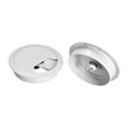 thumbnail image 1 of Uxcell 2Pack 3 Inch Cable Hole Cover ABS Office Desk Cable Wire Cord Grommet, Silver Tone, 1 of 6
