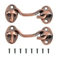 thumbnail image 1 of Uxcell 2Pack 3 Inch Hook and Eye Latch Barn Door Lock Stainless Steel, Copper Tone, 1 of 8