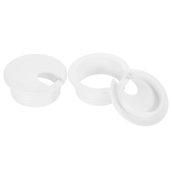 Uxcell 2Pack 38mm Cable Hole Cover ABS Desk Cable Wire Cord Grommet for Wire Organizer, White