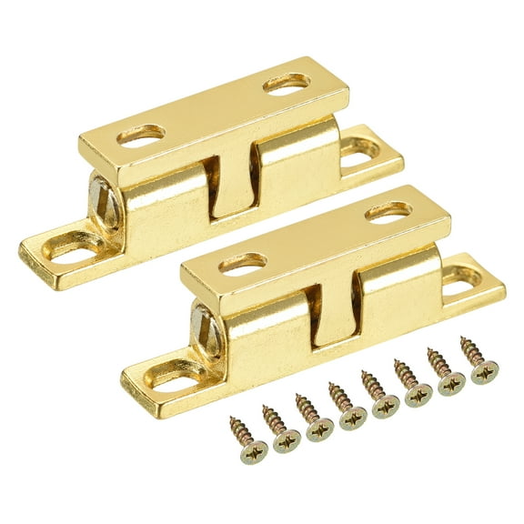 Uxcell 2Pack 43mm Zinc Alloy Double Ball Tension Roller Catch for Cabinet Door, Gold