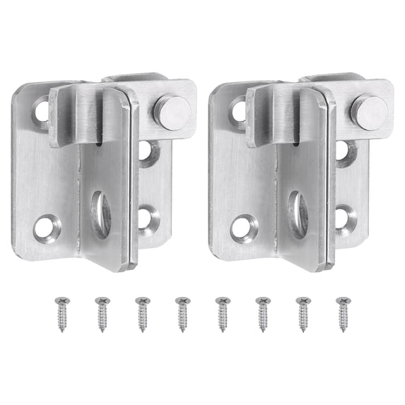 Uxcell 2Pack 45mm Stainless Steel Flip Gate Latch Door Slide Bolt Right Open, Silver