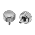thumbnail image 1 of Uxcell 2Pack 5.4x5mm Watch Crown Parts, Stainless Steel Flat Head Long Stem Watch Crown 2mm ID Silver Tone, 1 of 6