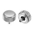 thumbnail image 1 of Uxcell 2Pack 5.5x6mm Watch Crown Parts, Stainless Steel Flat Head Long Stem Watch Crown 2mm ID Silver Tone, 1 of 6