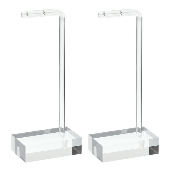 Uxcell 2Pack 5" Height Acrylic Earring Display L Stand Jewelry Storage Rack, Clear