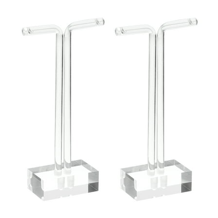 Uxcell 2Pack 5" Height Acrylic T Bar Earring Display Stand Jewelry Storage Rack, Clear