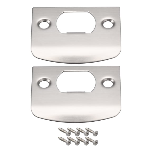Uxcell 2Pack 57mm x 45mm 201 Stainless Steel Door Latch Deadbolt Strike Plate, Silver