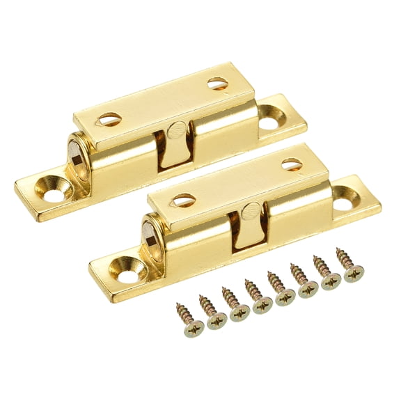 Uxcell 2Pack 58.5mm Zinc Alloy Double Ball Tension Roller Catch for Cabinet Door, Gold