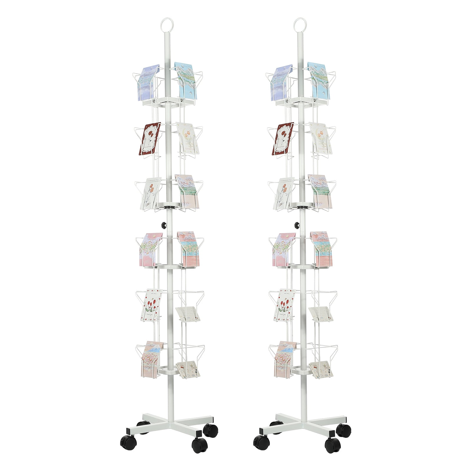 Uxcell 2Pack 6 Tier Rotating Greeting Card Rack, Metal Spinning ...
