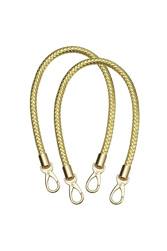 2Pack 60cm/23.6" Braided Leather Purse Replacement Strap for Handbag, Gold