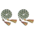 thumbnail image 1 of Uxcell 2Pack 67" Graduation Honor Cord with Tassel Braided Graduation Rope Green/White/Yellow, 1 of 6