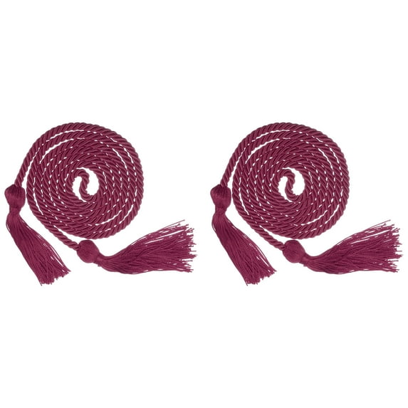 Uxcell 2Pack 67" Graduation Honor Cord with Tassel Polyester Yarn Honor Cord Dark Red