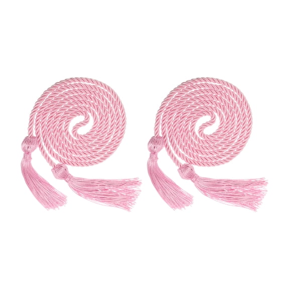 Uxcell 2Pack 67" Graduation Honor Cord with Tassel Polyester Yarn Honor Cord Pink