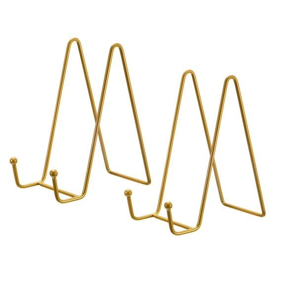 Uxcell 2Pack 6Inch Plate Stand for Display Iron Easel Plate Holder for Photo Gold