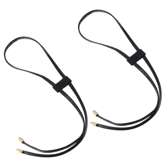 Uxcell 2Pack 85.5cm/33.7" PU Leather Drawstring Pull String Purse Strap for Bucket Bag, Black