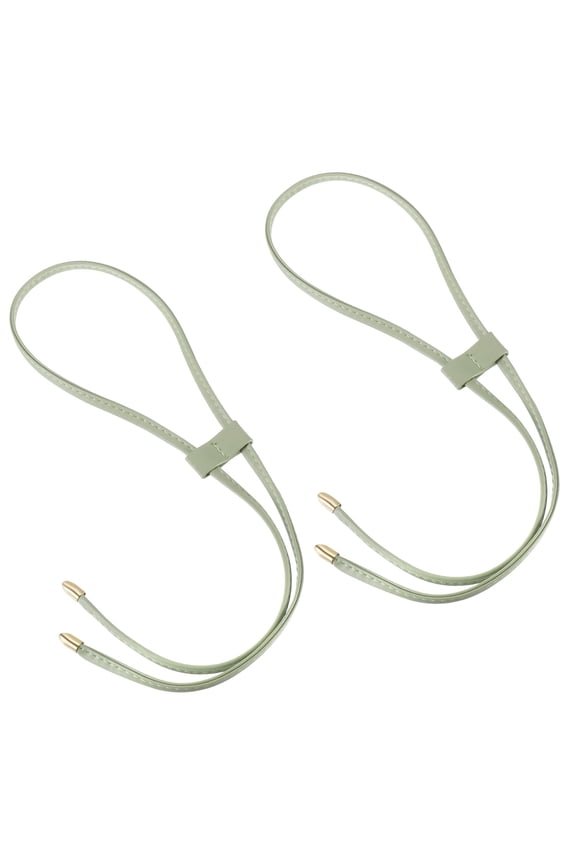 2Pack 85.5cm/33.7" PU Leather Drawstring Pull String Purse Strap for Bucket Bag, Green