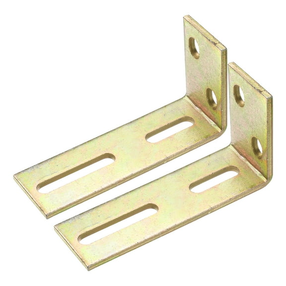 2Pack Adjustable L-Brackets for Sliding Door, Thickened Door Wheel Right Angle Bracket Slide Gate Guide Roller Mount (0.4inch Hole)