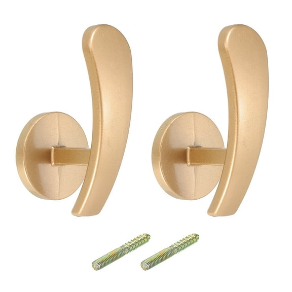 Uxcell 2Pack Aluminum Alloy Wall Mounted Curtain Holdback Drapery Holder Hook, Gold
