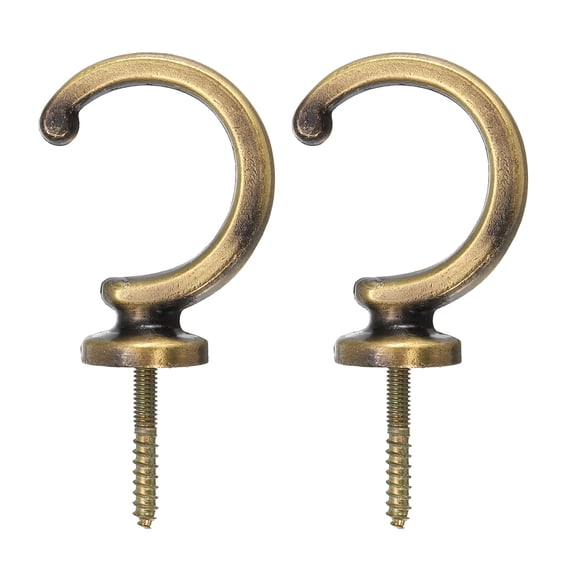 Uxcell Curtain Holdback Aluminum Alloy Wall Mounted Curtain Holders Drapery Tieback Hooks Bronze 2Pcs