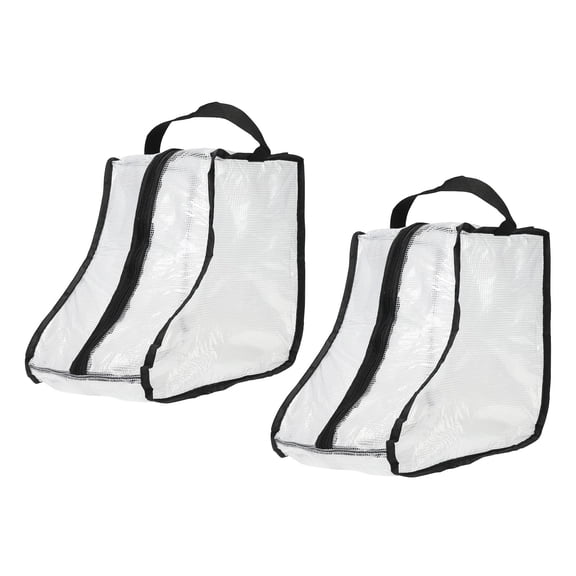 Uxcell 2Pack Boot Storage Bag Portable, Shoe Storage Bag with Zipper Clear Boots Cover Protector, Black Short