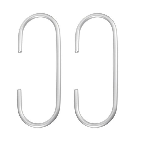 Uxcell 2Pack C-Shaped Hanger Hook C Hooks for Hanging Clothes Towel Scarf, Silver