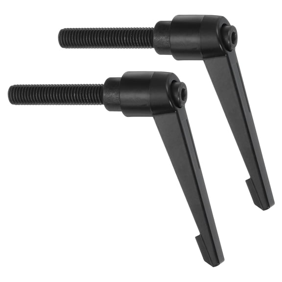 Uxcell 2Pack Clamping Lever Handles, M10 x 50mm Adjustable Knobs Handle Male Thread for Lathe Machinery, Black