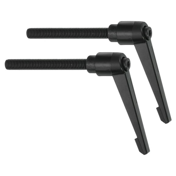Uxcell 2Pack Clamping Lever Handles, M10 x 80mm Adjustable Knobs Handle Male Thread for Lathe Machinery, Black
