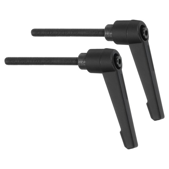 Uxcell 2Pack Clamping Lever Handles, M5 x 50mm Adjustable Knobs Handle Male Thread for Lathe Machinery, Black