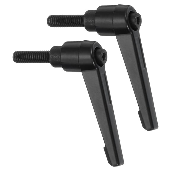 Uxcell 2Pack Clamping Lever Handles, M6 x 20mm Adjustable Knobs Handle Male Thread for Lathe Machinery, Black