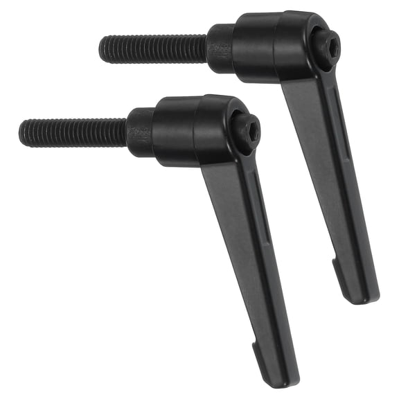 Uxcell 2Pack Clamping Lever Handles, M6 x 25mm Adjustable Knobs Handle Male Thread for Lathe Machinery, Black