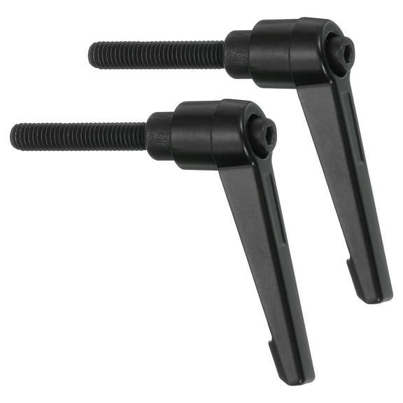 Uxcell 2Pack Clamping Lever Handles, M6 x 32mm Adjustable Knobs Handle Male Thread for Lathe Machinery, Black