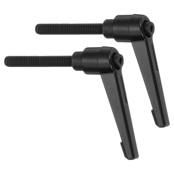 Uxcell 2Pack Clamping Lever Handles, M6 x 40mm Adjustable Knobs Handle Male Thread for Lathe Machinery, Black