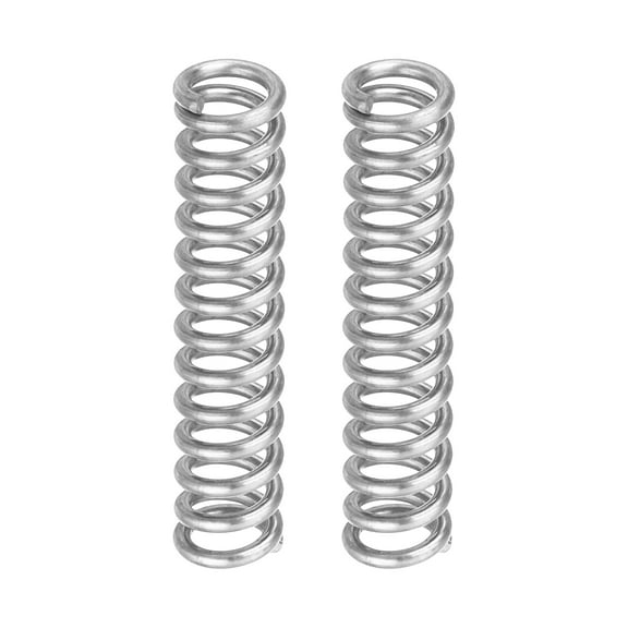 Uxcell 2Pack Compression Springs, 1mm Wire Diameter x 6mm OD x 30mm Length Stainless Steel Extension Spring, Silver