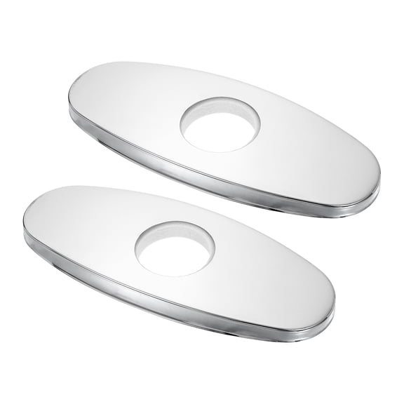 Uxcell 2Pack Faucet Hole Cover, 5.51" Stainless Steel Deck Escutcheon Plate, Silver