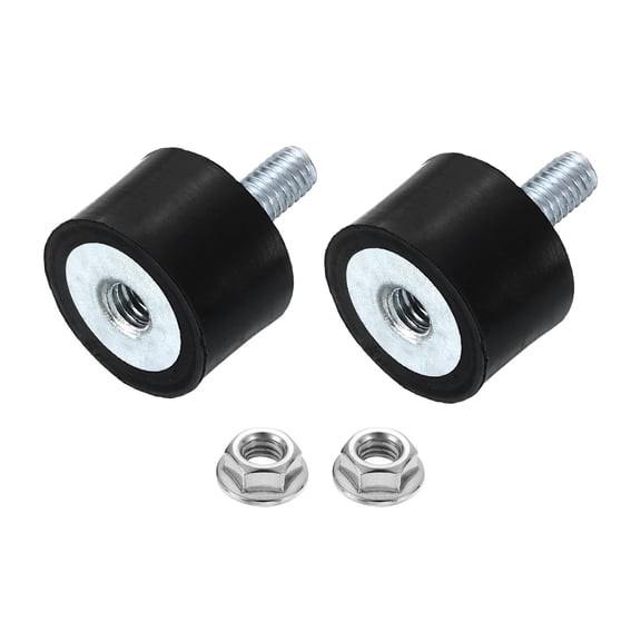 Uxcell 2Pack M4x10mm Rubber Mounts, 15x10mm(DxH) Rubber Studs Shock Absorber Mount with Nuts