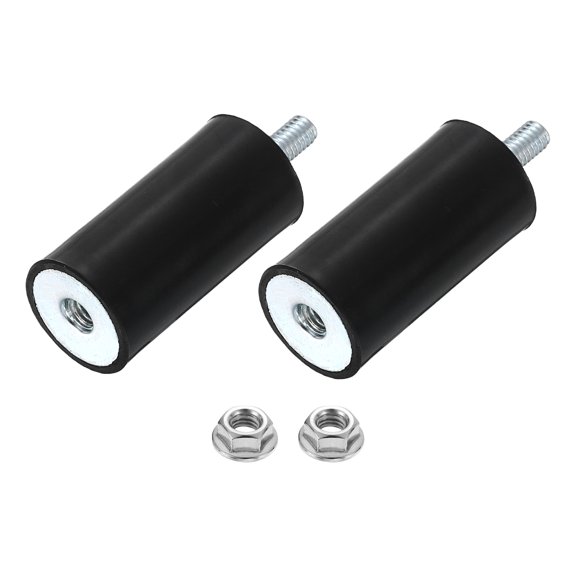 Uxcell 2Pack M4x9.6mm Rubber Mounts, 15x29mm(DxH) Rubber Studs Shock Absorber Mount with Nuts