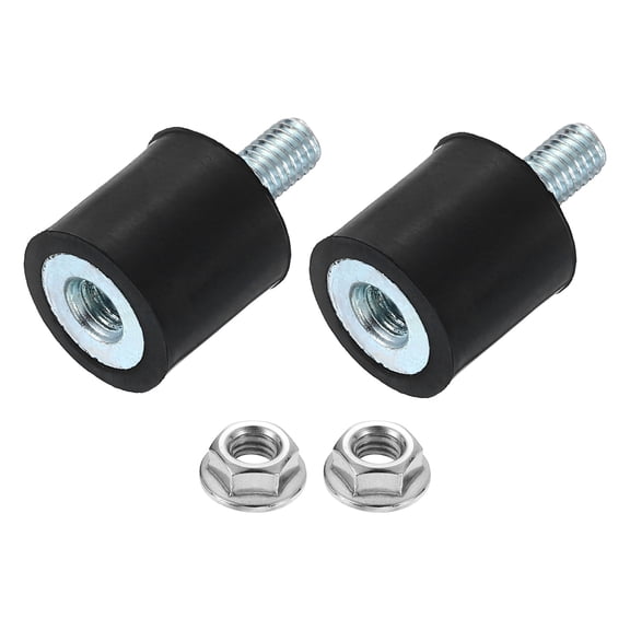 Uxcell 2Pack M5x10mm Rubber Mounts, 15x15mm(DxH) Rubber Studs Shock Absorber Mount with Nuts