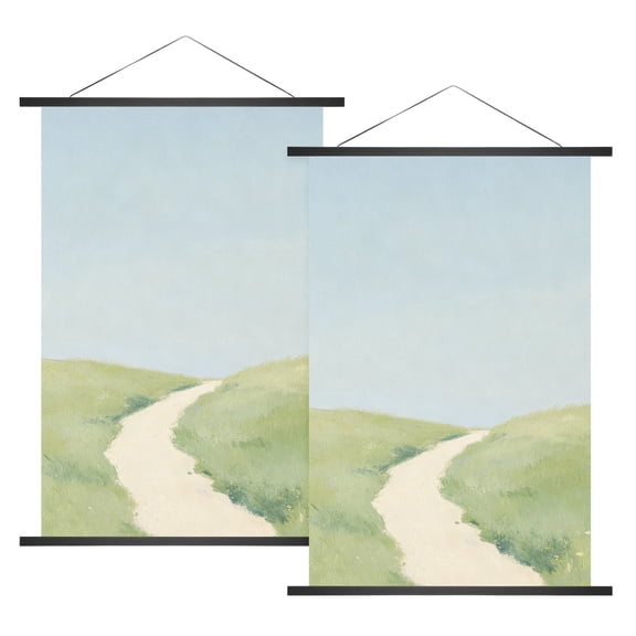 Uxcell 2Pack Magnetic Poster Hanger Frame, 24" Wide Wood Artwork Print Poster Hanger Frame Wooden Magnet Canvas for Large Canvas Diamond Map Decor Scroll Banner Photo Hanging, Black