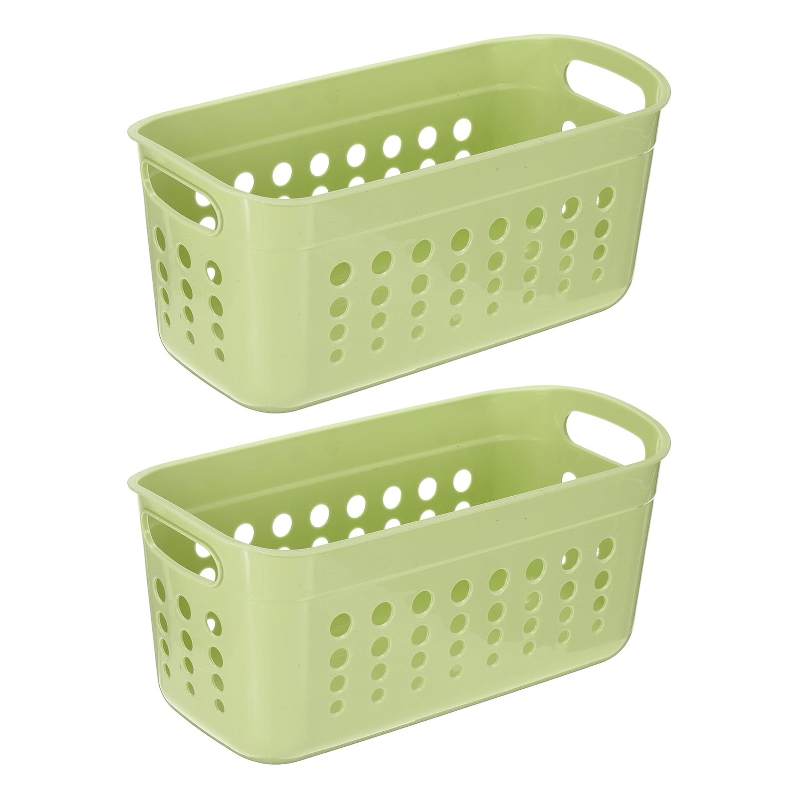 Uxcell 2Pack Pantry Plastic Storage Baskets, 13.31x6.81x6.3