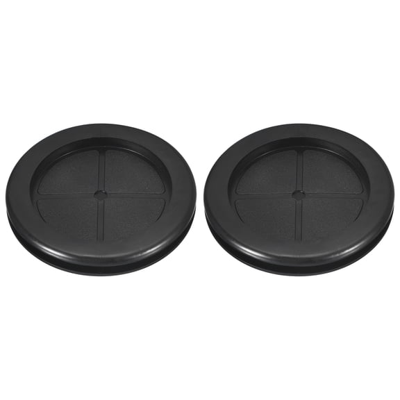 Uxcell 2Pack Rubber Grommets 2-3/8" (60mm) Drill Hole, 2" (50mm) ID Double Sided Hole Plugs Ring Gasket, Black